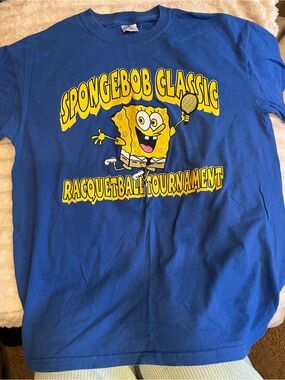 Vintage Gildan SpongeBob Classic Blue Graphic Tee Sz Med